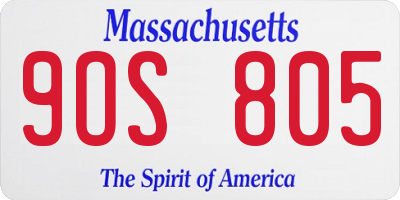 MA license plate 9OS805