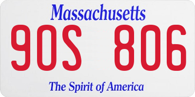 MA license plate 9OS806