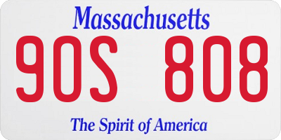 MA license plate 9OS808
