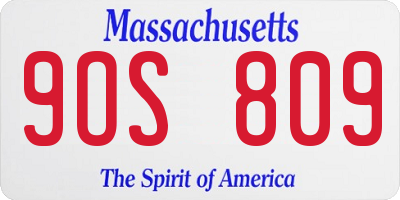 MA license plate 9OS809