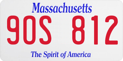 MA license plate 9OS812