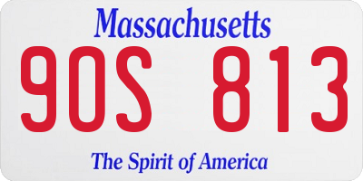 MA license plate 9OS813