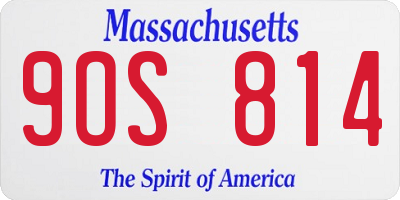MA license plate 9OS814