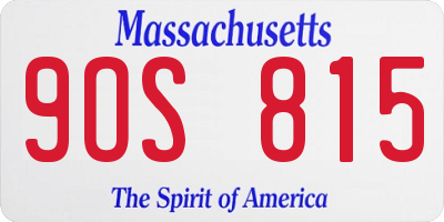 MA license plate 9OS815