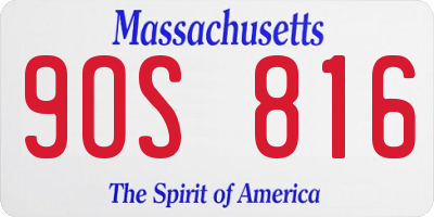 MA license plate 9OS816