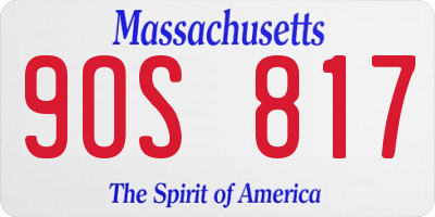 MA license plate 9OS817