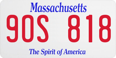 MA license plate 9OS818