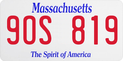 MA license plate 9OS819