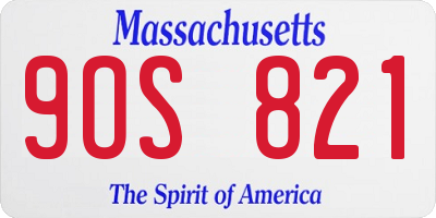 MA license plate 9OS821