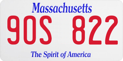 MA license plate 9OS822