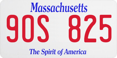 MA license plate 9OS825