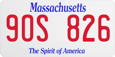 MA license plate 9OS826