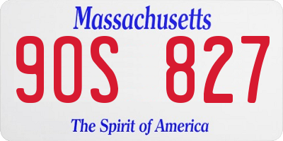 MA license plate 9OS827