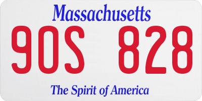 MA license plate 9OS828