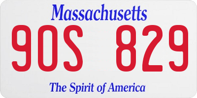 MA license plate 9OS829