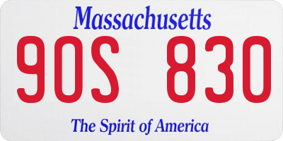 MA license plate 9OS830