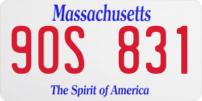 MA license plate 9OS831