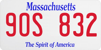 MA license plate 9OS832