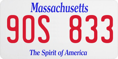 MA license plate 9OS833