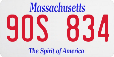 MA license plate 9OS834