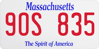 MA license plate 9OS835