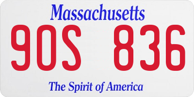 MA license plate 9OS836