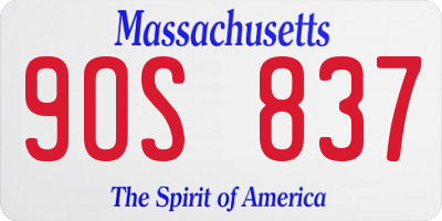 MA license plate 9OS837