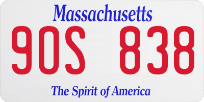 MA license plate 9OS838