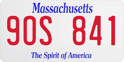 MA license plate 9OS841