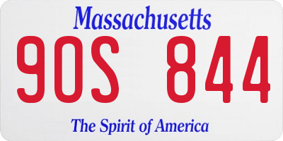 MA license plate 9OS844