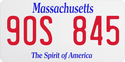MA license plate 9OS845
