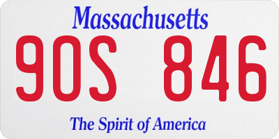 MA license plate 9OS846