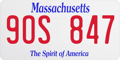 MA license plate 9OS847