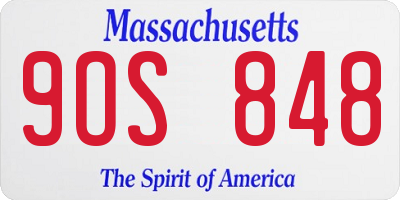 MA license plate 9OS848