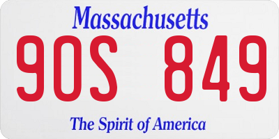 MA license plate 9OS849