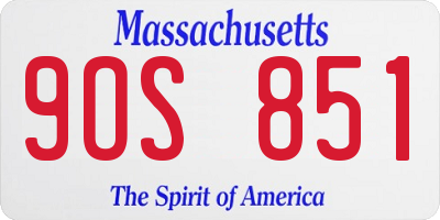 MA license plate 9OS851