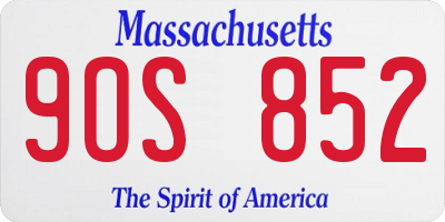 MA license plate 9OS852