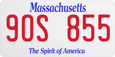 MA license plate 9OS855