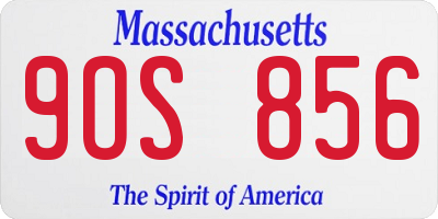 MA license plate 9OS856