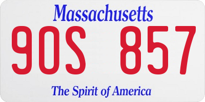 MA license plate 9OS857