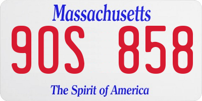 MA license plate 9OS858