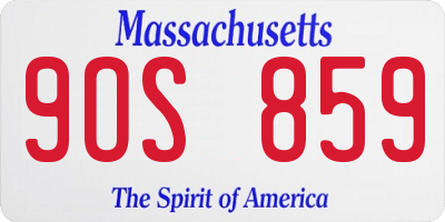 MA license plate 9OS859