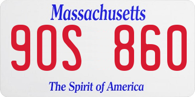 MA license plate 9OS860