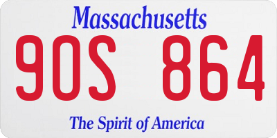 MA license plate 9OS864