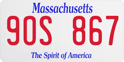 MA license plate 9OS867