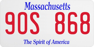 MA license plate 9OS868
