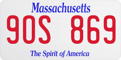MA license plate 9OS869