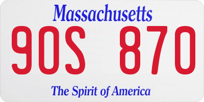 MA license plate 9OS870