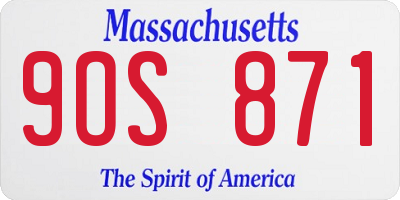 MA license plate 9OS871