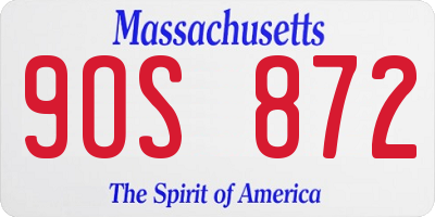 MA license plate 9OS872